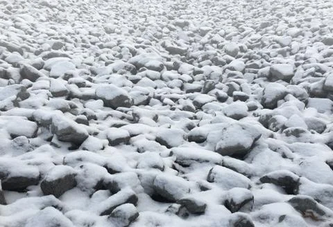 Snow On Rocks Landscape Stock Illustration