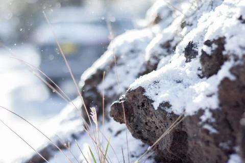 Snow On Rocks Stock Photos