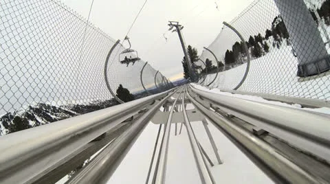 Snow Roller Coaster 1 Stock Footage 23701633