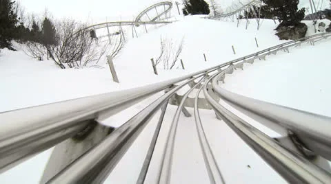 Snow Roller Coaster 3 Video stock 23701210