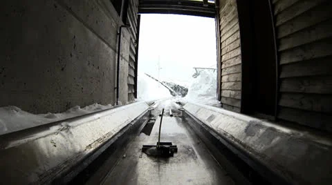 Snow Roller Coaster Start Stock-Footage 23696756