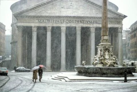 Snow in Rome Stock Photos