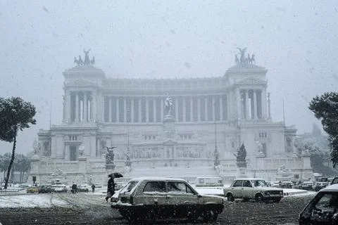 Snow in Rome Stock Photos