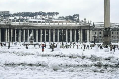 Snow in Rome Stock Photos