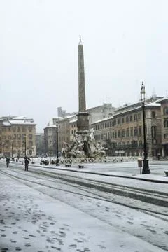Snow in Rome Stock Photos