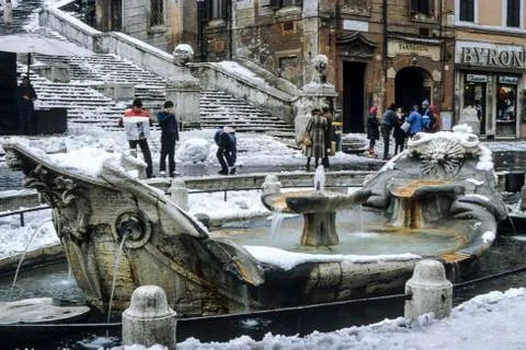 Snow in Rome Stock Photos