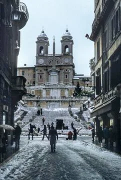 Snow in Rome Stock Photos