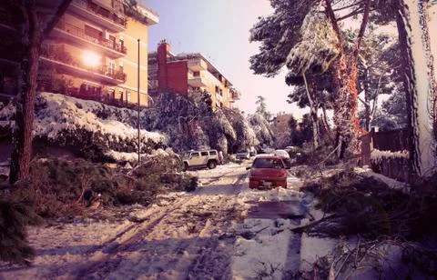 Snow in Rome Stock Photos
