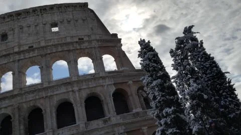 Snow in Rome Foto stock