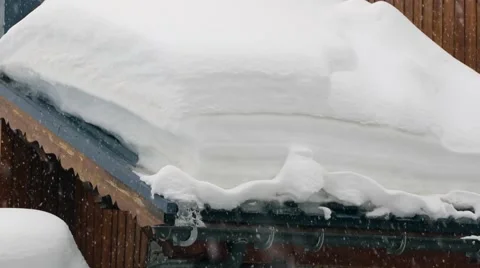 Snow on the roofs: winter days, cold time Stock Footage 47710648