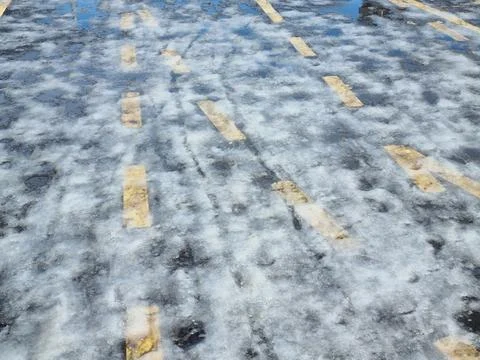 Snow on the running track Stock Photos