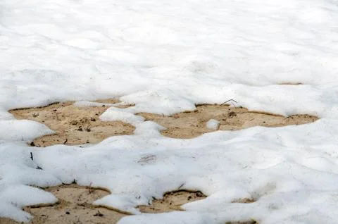 Snow on sand Foto stock