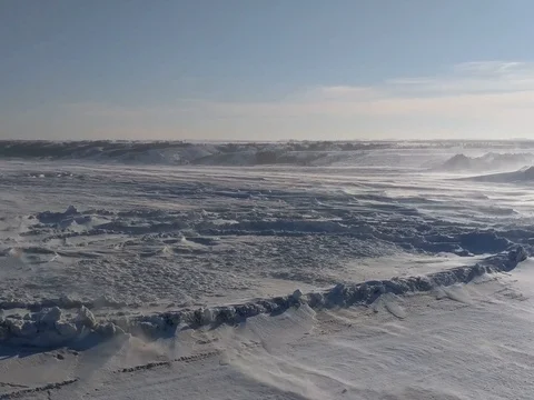 Snow Scape With Dunes Stock Footage 72139263