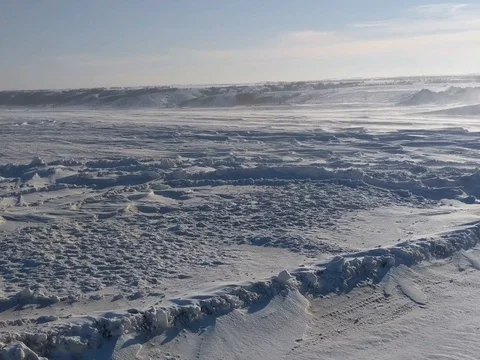 Snow Scape With Dunes Stock Footage 72139292