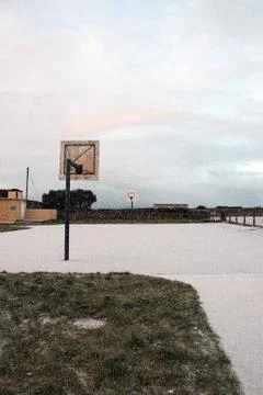 Snow on the school yard Stock Photos