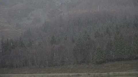 Snow in Scottish Highlands 库存影片 92097461