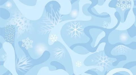Snow seamless pattern. Abstract floral winter pattern with dots and snowflake Stock Illustration