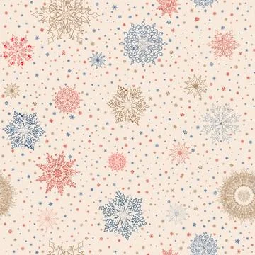 Snow seamless pattern Christmas Winter holiday background Illustrazione stock