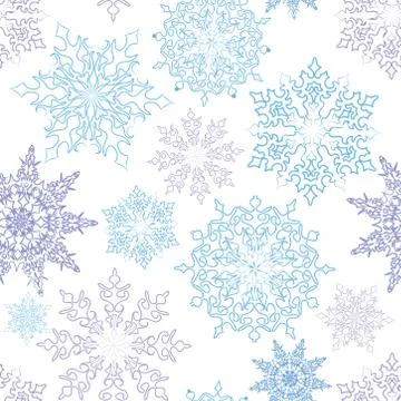 Snow seamless pattern Christmas Winter holiday background Stock Illustration