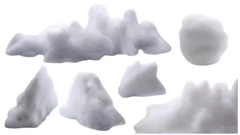 Snow set on white 01 Stock Illustration