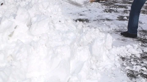 Snow shoveling Stock Footage 85694767