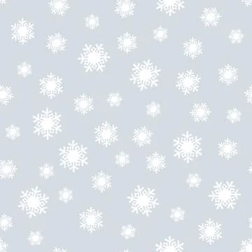 Snow Silver Christmas Seamless Pattern Stock Illustration