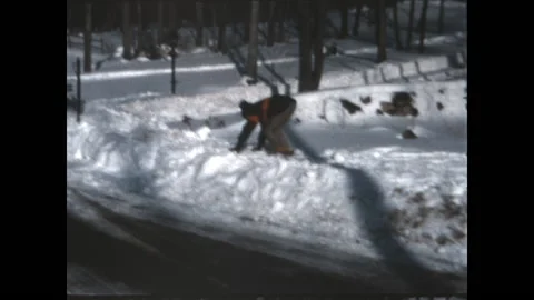 Snow Skiing Practice 1972 Stock Footage 167233188