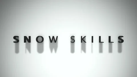 Snow skills dynamic title matte black text overlaid a white base layer Stock Footage 301837215