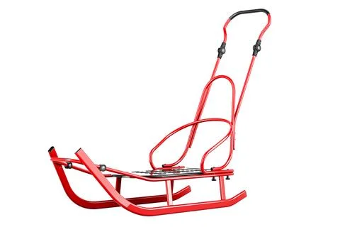 Snow Sled with adjustable handle, 3D rendering Illustration
