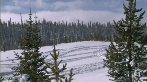Snow Sled Snowmobile Montana 4 59.94 Stock Footage