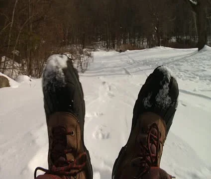Snow Sledding POV Stock Footage 18066124