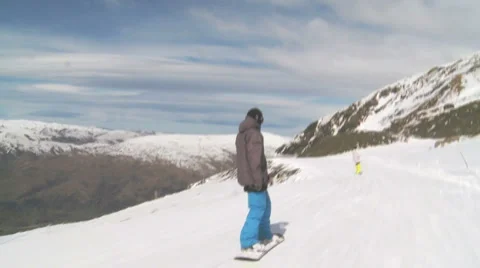 Snow slide Stock Footage 5503858