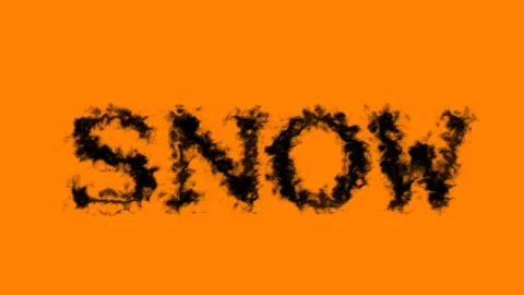 Snow smoke text effect orange isolated background Video stock 138722743