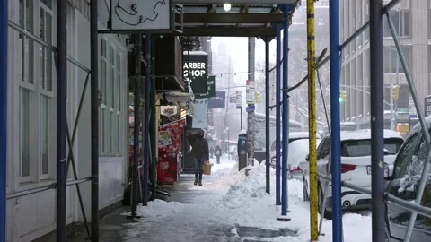 Snow in SoHo Stock Footage 147641010