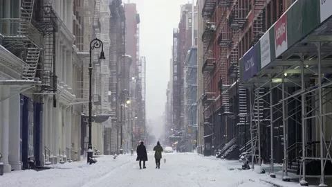 Snow in SoHo Stock Footage 147641396