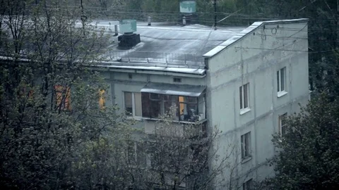 Snow in spring Stock Footage 77075481