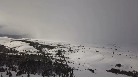 Snow squall from the air Stock Footage 166105784