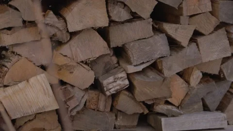 Snow on Stack of Fire Wood Vídeo Stock 234433390