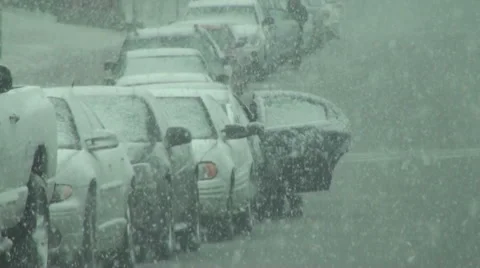 Snow Starting to Stick Stock Footage 54756719