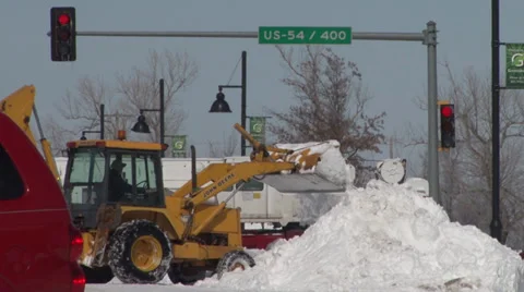 Snow Stoplight Stock Footage 36278426