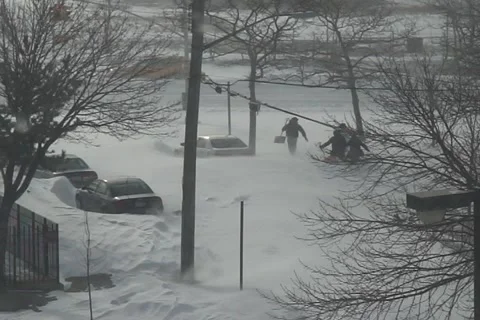 Snow storm in Brooklyn 動画素材 1004443