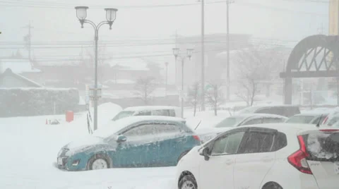 Snow Storm in the city. Stock Footage 34899549
