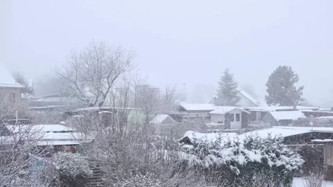 Snow storm in Germany. Thuringia. Stock Footage 147627104