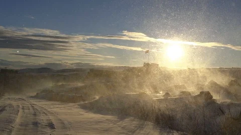 Snow Storm in Kars Stock Footage 106840504