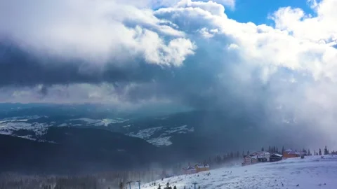 Snow storm in the mountains Stock Footage 255311016