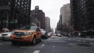 Snow Storm In New York City Snowing Flakes Falling On Traffic In Manhattan Ny Stock Footage