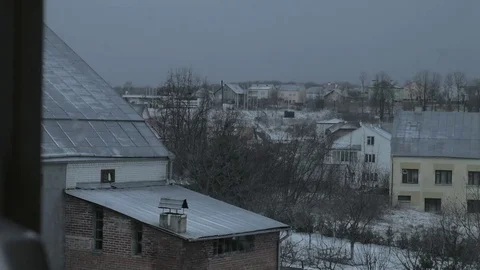 Snow storm outside 스톡 동영상 79478720