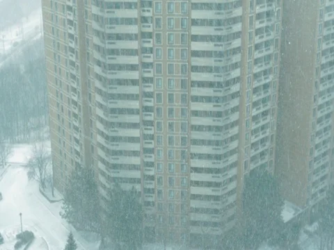 Snow storm viewed from high-up Stock Footage 84562791