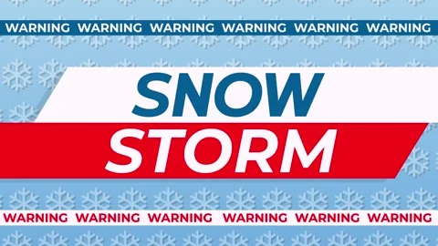 Snow storm. Weather warning. Stock Footage 308107248