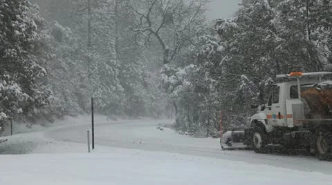Snow storms and road closures in Sequioa National Park PT7 Stock Footage 10833543